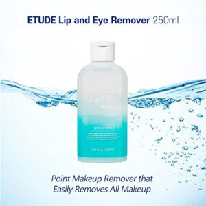 ETUDE Lip&Eye Remover 8.45 fl.oz (250ml) 21AD | Water and Oil Formula for Deep Cleansing | Lip and Eye Makeup Remover for All Skin Types | Gentle Face Cleanser for Sensitive Skin | Kbeauty
