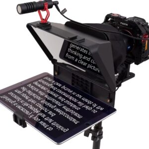 Inmei A10 Teleprompter Portable Smartphone DSLR Camera Teleprompter Prompter with Phone Holder Remote Control for Video Recording Live Streaming Interview Stage Presentation Speech Video Making Tools