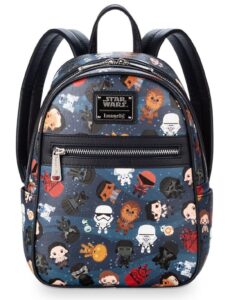 loungefly star wars chibi cute character print - mini backpack
