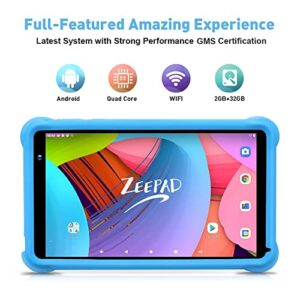 Zeepad 2QRK Android 11 Tablet 2GB RAM 32GB Hard Drive with Play Store Apps Games Kids Tablet PC (Blue)