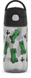 thermos funtainer 16 ounce plastic hydration bottle with spout, minecraft