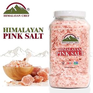 Himalayan Chef Pink Himalayan Salt Coarse Grain, Plastic Jar - 5 lbs. For Refill Grinders