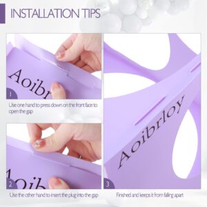 Aoibrloy 16 Holes Plastic Balloon Sizer Box Cube, Orchid Bloom Color Collapsible Balloon Size Measurement Tool for Balloon Arches, Balloon Towers, Balloon Columns and Balloon Decorations (2-12 Inch)