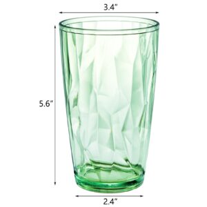 Hedume 6 Pack 17oz Unbreakable Premium Drinking Glasses, Set of 6 Stackable Tritan Tumbler Cups, Plastic Water Cups, BPA Free