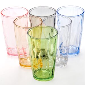 Hedume 6 Pack 17oz Unbreakable Premium Drinking Glasses, Set of 6 Stackable Tritan Tumbler Cups, Plastic Water Cups, BPA Free