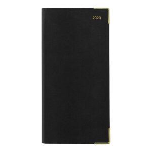letts of london 12s daily planner, day per page, classic slim month per page, 13 months jan 2023 - jan 2024, landscape diary 2023 6 5/8" 3 1/4" (black)