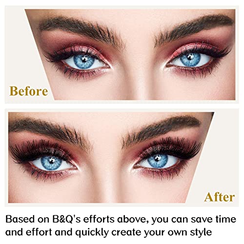 Lash Clusters B02 DIY Eyelash 72 Cluster Lashes C D Curl B&Q LASH Mega Volume Individual Lashes Eyelash Clusters Wispy Lashes Cluster DIY at Home (NM-D-8-16MIX)