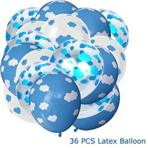 YuBoBo 42PCS Foil Cloud Balloons And Latex Balloon Baby Shower Decorations For Girl And Boy, Happy Birthday Balloon,Romantic Anniversary Decorations Wedding Decor Kids' Party And Graduation Party