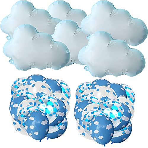 YuBoBo 42PCS Foil Cloud Balloons And Latex Balloon Baby Shower Decorations For Girl And Boy, Happy Birthday Balloon,Romantic Anniversary Decorations Wedding Decor Kids' Party And Graduation Party