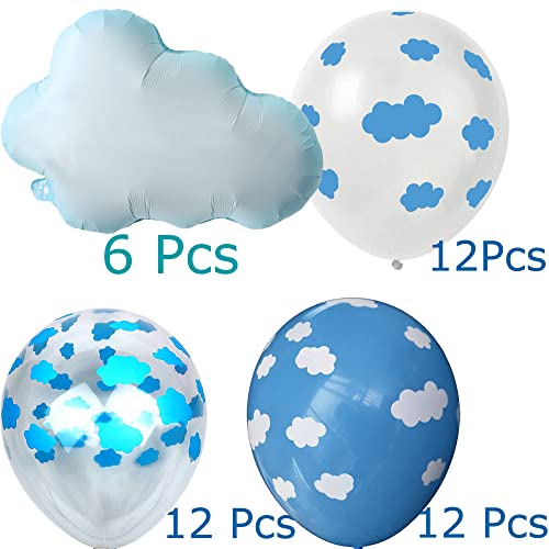 YuBoBo 42PCS Foil Cloud Balloons And Latex Balloon Baby Shower Decorations For Girl And Boy, Happy Birthday Balloon,Romantic Anniversary Decorations Wedding Decor Kids' Party And Graduation Party