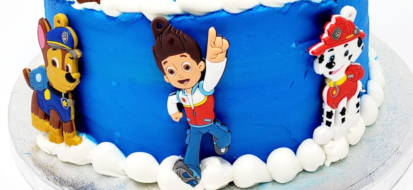 Paw Patrol Cake Topper Set Featuring Ryder, Zuma, Chase, Rubble, Marshall and Skye (Unique Design)