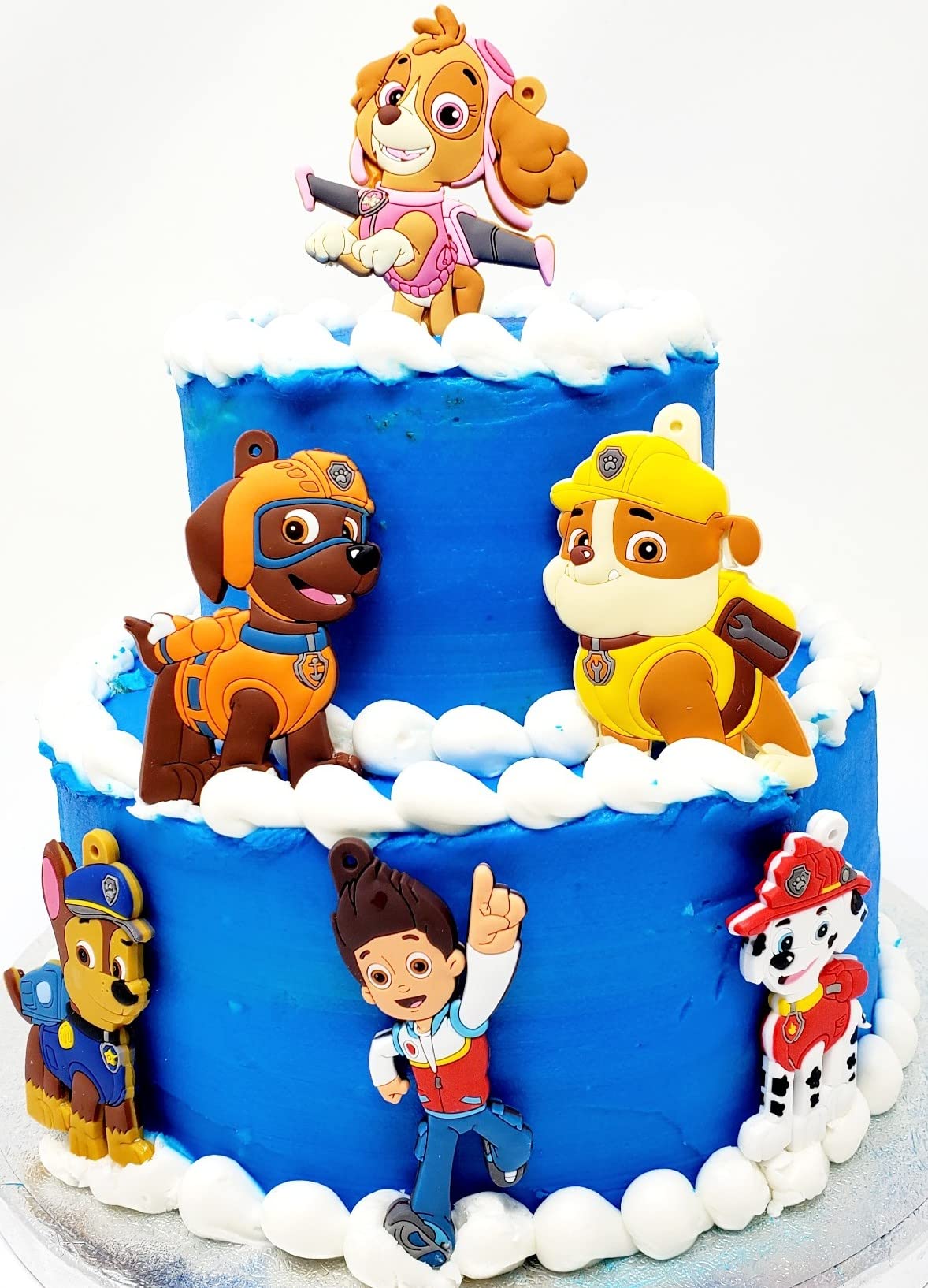 Paw Patrol Cake Topper Set Featuring Ryder, Zuma, Chase, Rubble, Marshall and Skye (Unique Design)