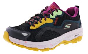 skechers women's go run trail altitude-backwoods trail running shoes, black/multi, 7m