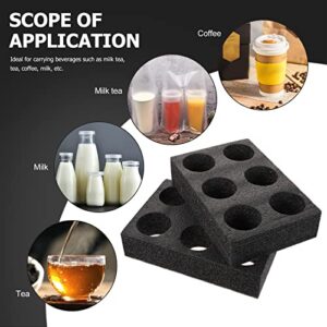 2pcs Milk Tea Drink Cup Holder Foam Cup Holder Foam Drink Holders Coffee Cup Carrier Whiskey Glass Server Car Items Cup Carrier Tray Takeout Cup Juice Glass Pearl Cotton re-usable