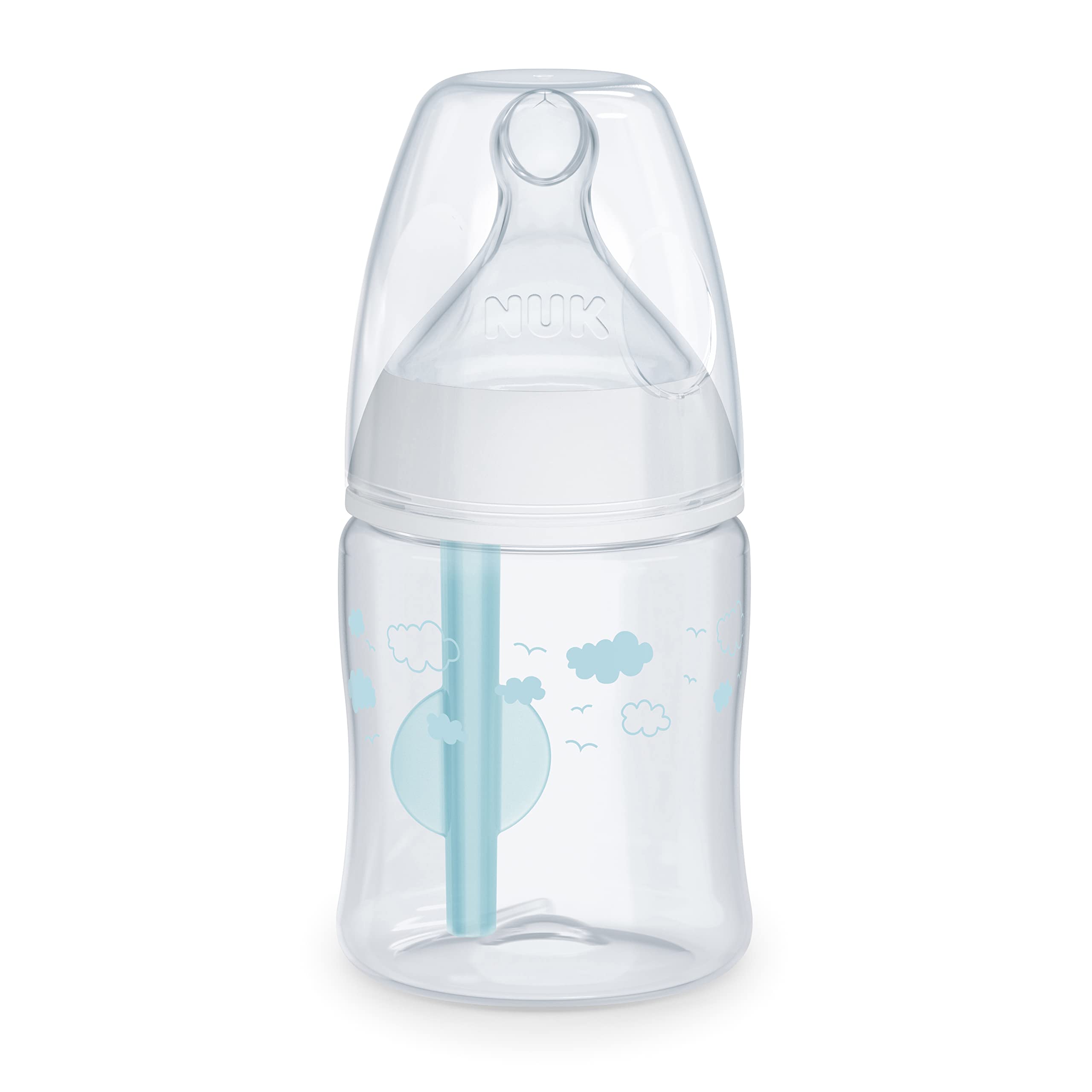 NUK Smooth Flow Pro Anti Colic Baby Bottle - Easy to Assemble and Clean & Reduces Newborn Spit-up & Gas, 5oz, 4-Pack, Neutral