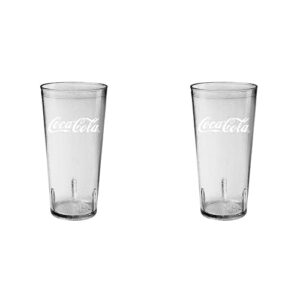 get heavy-duty plastic restaurant tumblers, 24 ounce, clear coca-cola (pack of 2)