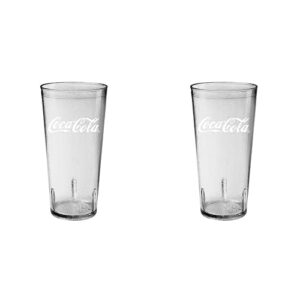 GET Heavy-Duty Plastic Restaurant Tumblers, 24 Ounce, Clear Coca-Cola (Pack of 2)