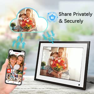 Digital Picture Frame 10.1 Inch Large Digital Photo Frame with IPS Full HD Touchscreen, 32GB WiFi Smart Frame Share Photos and Videos Instantly from Anywhere via Frameo App