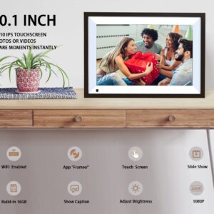 Digital Picture Frame 10.1 Inch Large Digital Photo Frame with IPS Full HD Touchscreen, 32GB WiFi Smart Frame Share Photos and Videos Instantly from Anywhere via Frameo App