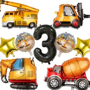 construction 3rd birthday party supplies for boys, cars and trucks balloons construction trucks party decorations for three birthday party construction tractor themed birthday party favor
