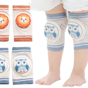 Sheliky Baby Knee Pads for Crawling Toddlers Crawling Knee Protectors Crawling Anti-Slip Knee Safety Protective Cover 2 Pack One Size