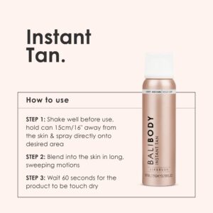 BALI BODY Instant Tan - Light to Medium, Skin Perfecting Aerated Spray, Flawless Airbrushed Bronzed Finish, Vegan & Cruelty-Free (97 ml/3.28 fl oz)