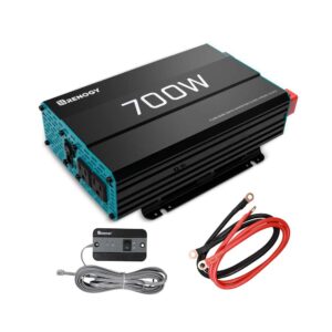 Renogy 700W Pure Sine Wave Inverter 12V DC to 120V AC Converter & 500A Battery Monitor, High and Low Voltage Programmable Alarm