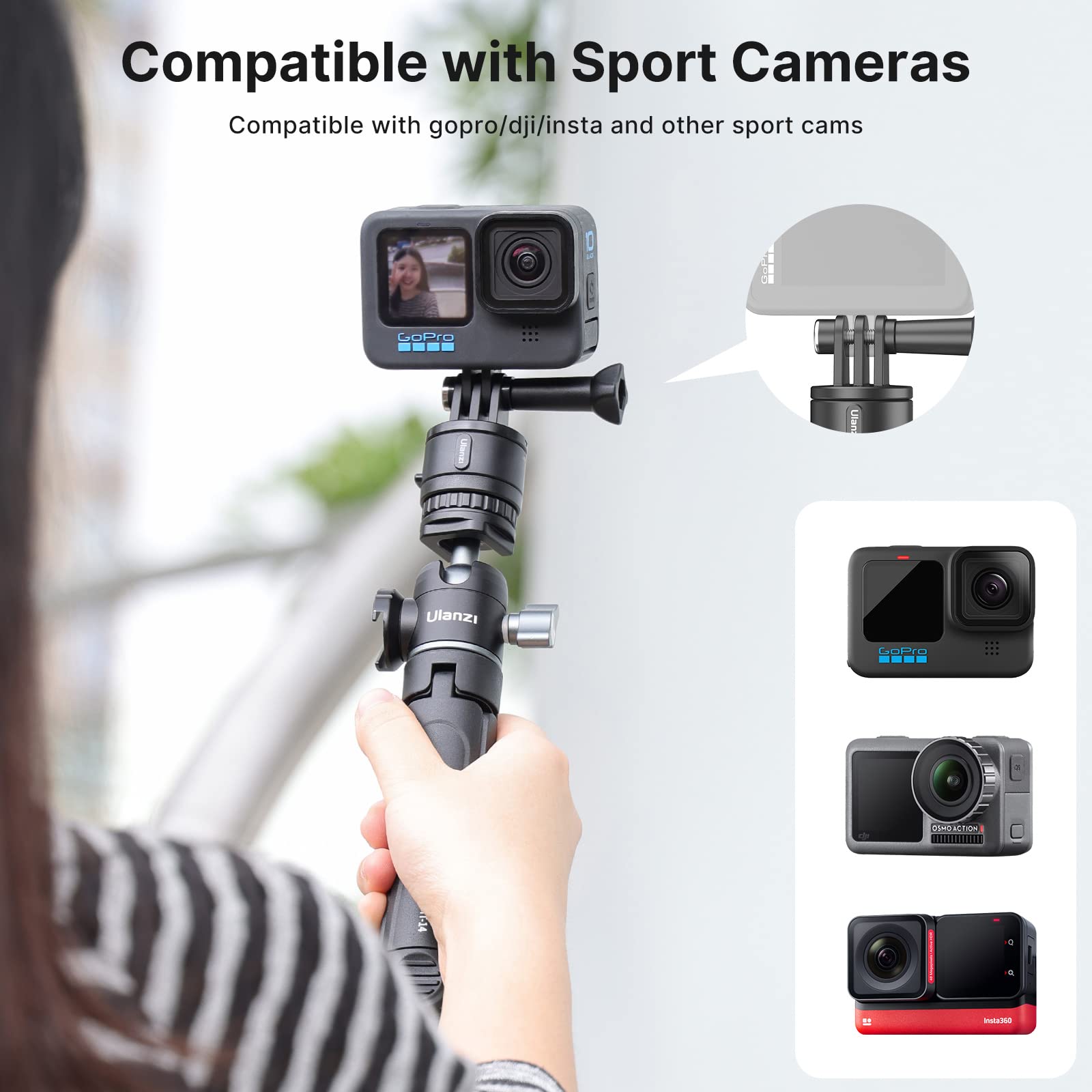 Tripod Mount Accessories for Gopro Hero - Go Quick II Basic Set Magnetic Quick Release Adapter for Tripod/Bike/Helmet/Clamp Clip Mount/Suction Cup Compatible with Gopro 10 9 8 7 6 5 Black insta360