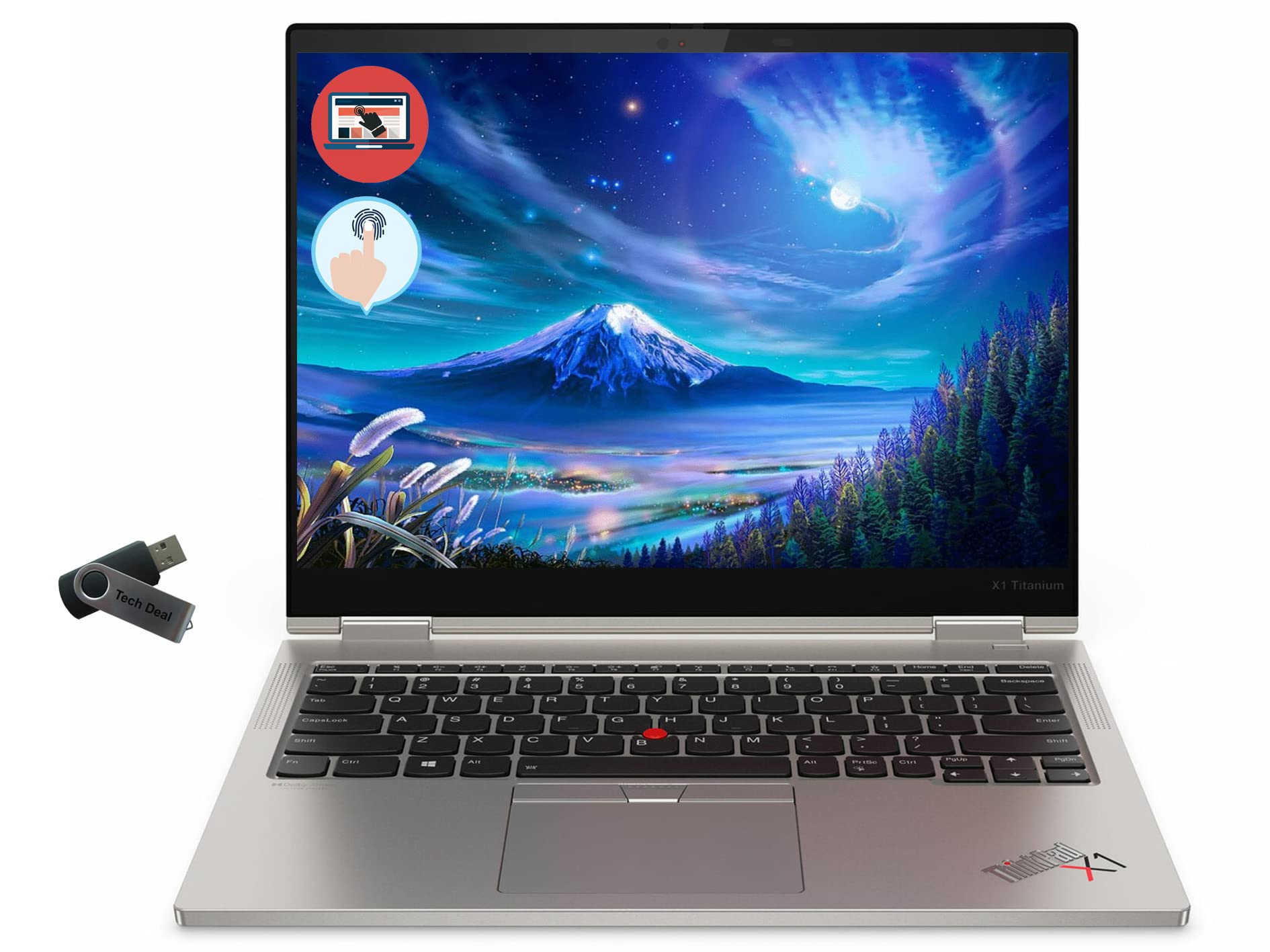 New Lenovo ThinkPad X1 Titanium Yoga Business Laptop,13.5" IPS Touchscreen, Intel Core i7-1160G7, Windows 10 Pro, 16GB RAM 1TB SSD, Tech Deal USB”