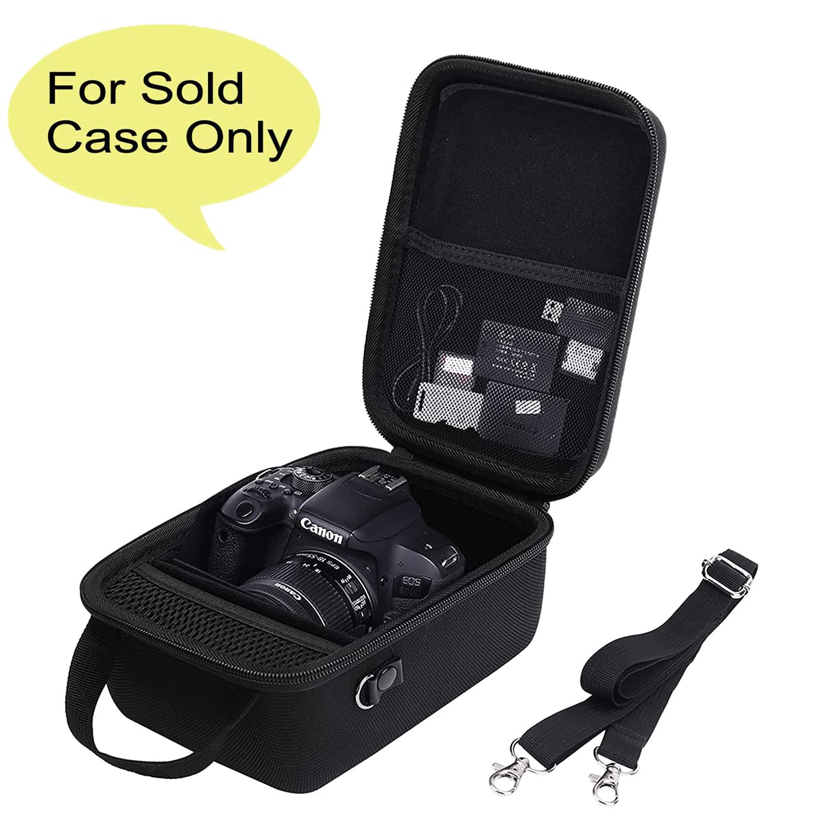 co2CREA Hard Travel Case Replacement for Canon EOS Rebel T7 T8i T100 DSLR Camera 18-55mm Lens