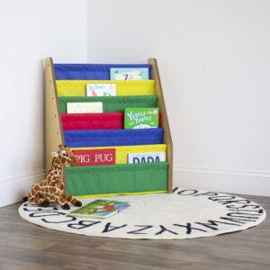 Humble Crew Kids Storage Furniture Bundle with Toy Organizer (12 Bins), Bookshelf (6 Shelves) | Natural Wood