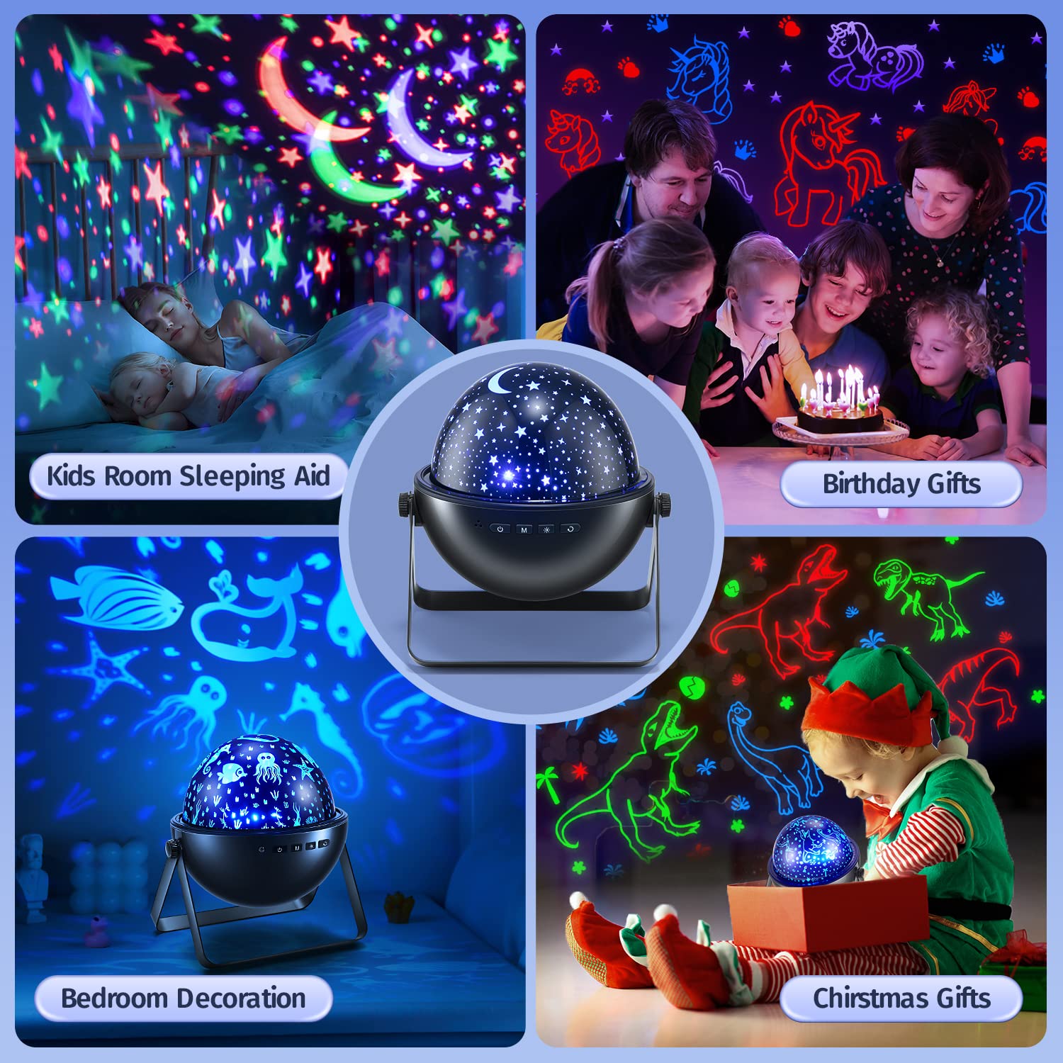 Star Lights for Bedroom,15 White Noise Sound Machine Baby Night Light Projector,Bluetooth Music USB Kids Night Light, Remote Timer Dinosaur Night Light for Kids Room Christmas Gifts for Baby Boy Girls