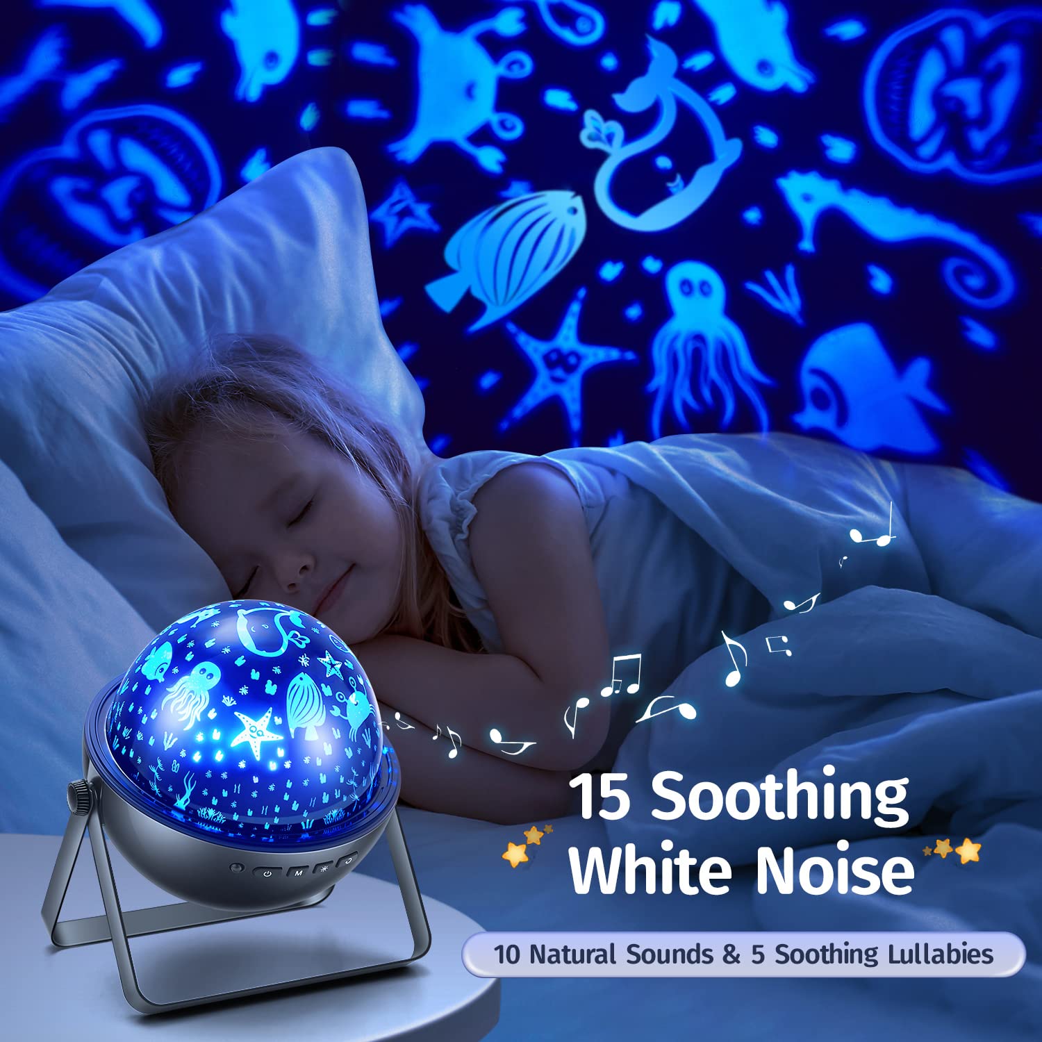 Star Lights for Bedroom,15 White Noise Sound Machine Baby Night Light Projector,Bluetooth Music USB Kids Night Light, Remote Timer Dinosaur Night Light for Kids Room Christmas Gifts for Baby Boy Girls