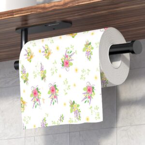 adjustable self-adhesive paper towel holder under cabinet, under counter paper towel holder wall mount for kitchen bathroom organization storage, adhesive and screws, extendable 7.5" to 14"