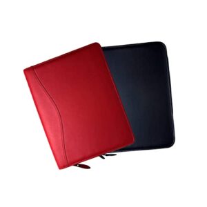 Planner Pad Spiral Bound Personal Size Cover, Fits 6 3/4 x 8 1/2 size paper pages, Red Flex Leather