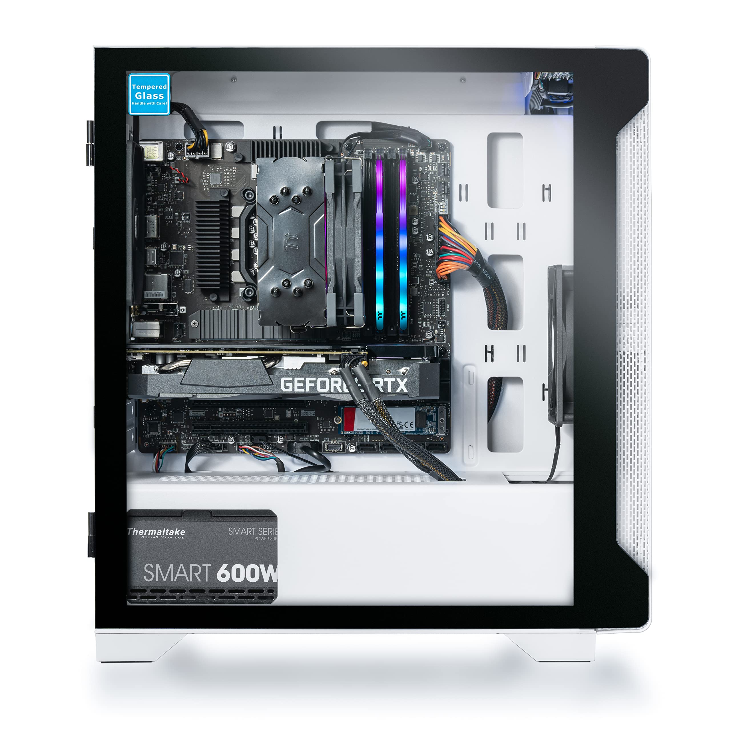 Thermaltake LCGS Glacier i3510 CPU Gaming Desktop (Intel Core™ i5-10400F, ToughRam Z-ONE 3600Mhz 16GB RGB Memory, NVIDIA GeForce® RTX 3050, 1TB M.2 NVMe, Win 10 Home) S1GL-B560-350-LCS,White