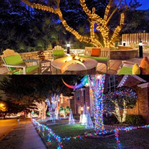 JMEXSUSS 33ft 100 LED Color Changing String Lights Plug in, 11 Modes Warm White & Multicolor Christmas Tree Lights Indoor with Remote, Christmas String Lights Outdoor Waterproof for Xmas Indoor Decor