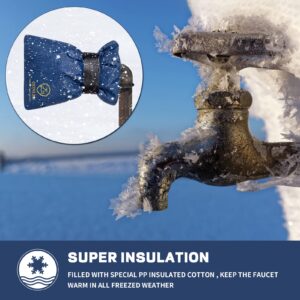 GonLei 2Pack 5.5" W x 7.4" H Outdoor Faucet Cover High Faucet Insulation Cover Winter Hose Bib Insulation Cover Outside Faucet Socks Winter Cold Weather Pipe Freeze Protection Faucet Cover (2, Blue)