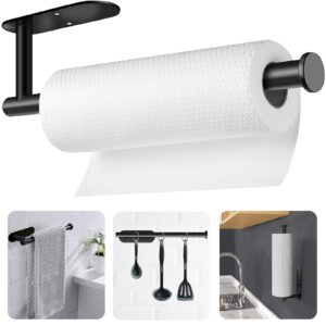 searik paper towel holder under cabinet black adhesive paper towel holder wall mount stainless steel hanging paper towel roll holder for kitchen bathroom farmhouse countertop