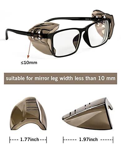 2 Pairs Eye Glasses Side Shields, Flexible Slip on Side Shields for Prescription Glasses Fits Small to Medium Eyeglasses (Brown-2)