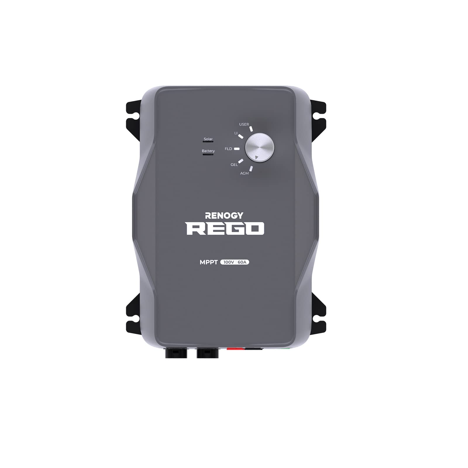 Renogy REGO 60A 12V DC Input MPPT Plug & Play Solar Charge Controller Built-in Bluetooth Module and Battery Protect Unit Compact Slight Design fit for AGM, FLD, Gel, and Lithium Batteries, REGO 60A