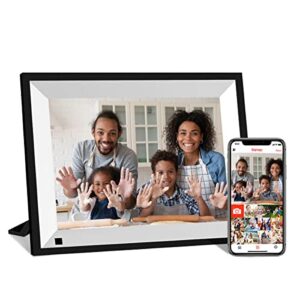 jren digital photo frame, 10.1 inch smart digital picture frame with hd touch screen auto-rotate share photos and videos via frameo app anytime and anywhere color black