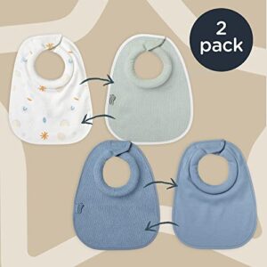 Tommee Tippee Milk Feeding Bibs, Comfeefit, Super Soft and Extra Absorbent, Adjustable and Reversible, OEXO-TEX Approved Material, Pack of 2