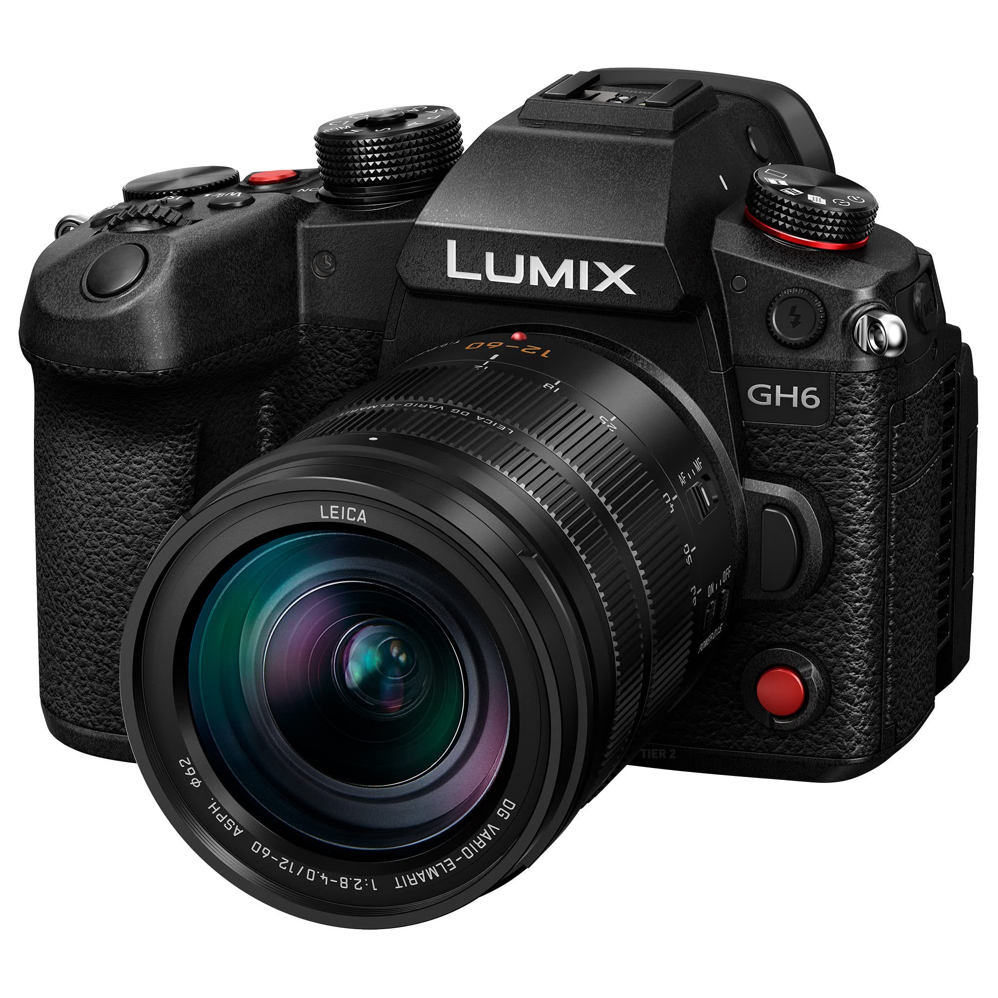 Panasonic Lumix GH6 Mirrorless Camera with 12-60mm f/2.8-4 Lens and Panasonic DMW-BLK22 7.4V 3050mAh Lithium-ion Battery Pack for LUMIX S5, GH5, G9, GH5s Bundle (2 Items)