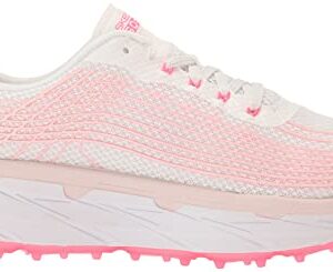 Skechers Women's Go Ultra Max Spikeless Golf Shoe Sneaker, WHT/PNK, 10