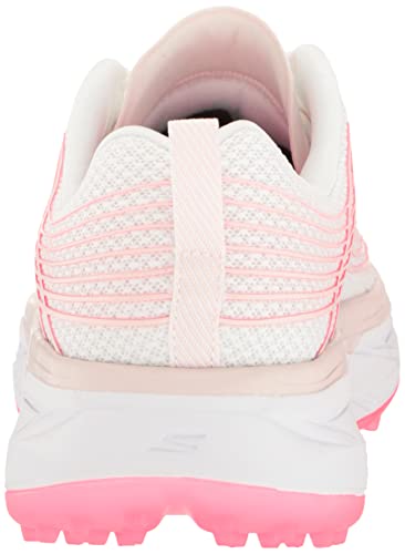 Skechers Women's Go Ultra Max Spikeless Golf Shoe Sneaker, WHT/PNK, 10