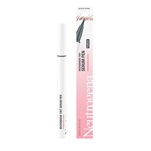 Neutrogena Microbrow Tint Serum Pen, Precision Tipped Tinted Eyebrow Pen with Panthenol to Nourish & Condition Brows, Helps Create Fuller, Natural-Looking Brows, Medium Brown, 0.016 Fl. Oz