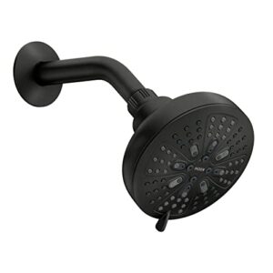 moen 200w0bl hydro energetix eight-function 5" diameter spray head standard, matte black