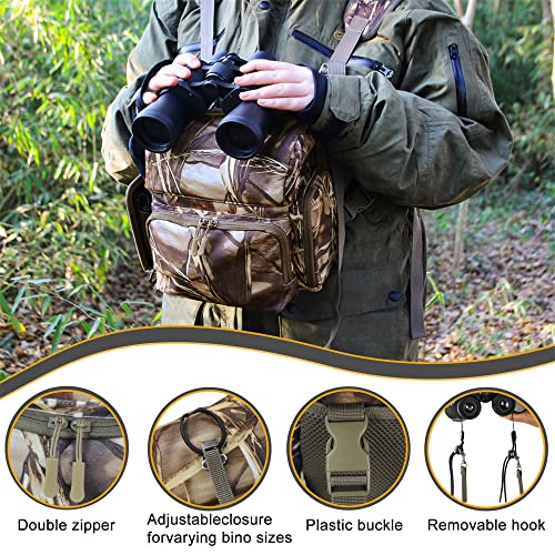 MDSTOP Binocular Harness, Bino Harness Chest Pack with Rangefinder Pouch, Bino Straps Secure Your Binoculars, Holds rangefinders, Phones, Bullets etc, for Bird Watching, Hunting, Travel, Sports
