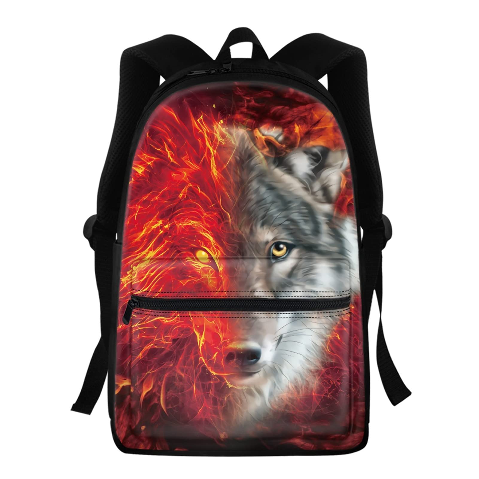 AFPANQZ Teenagers Backpack Schoolbag Breathable Backing Diaper Bag Cool Wolf Rucksack Daypack Bookbag for Kids Boys Middle School